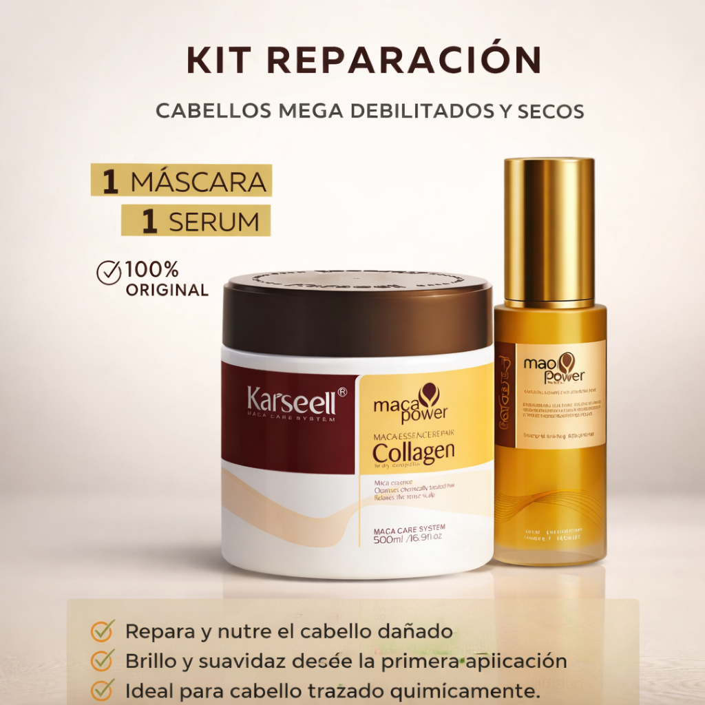 Kit Reparación Capilar Karseell Collagen + Maca Power Oil
