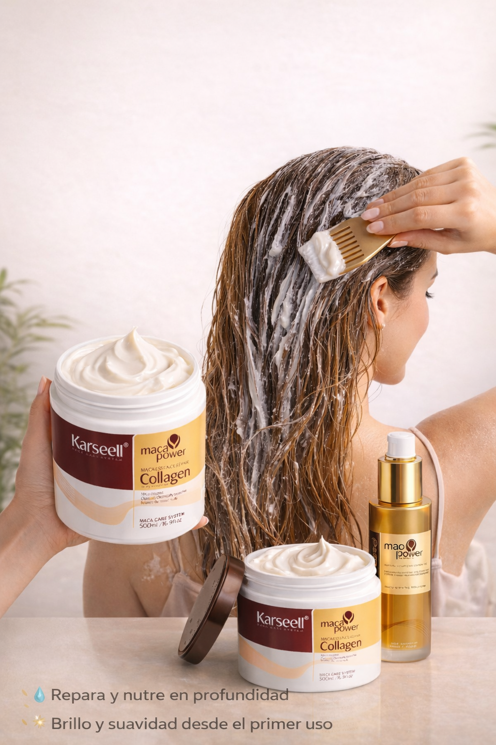 Kit Reparación Capilar Karseell Collagen + Maca Power Oil